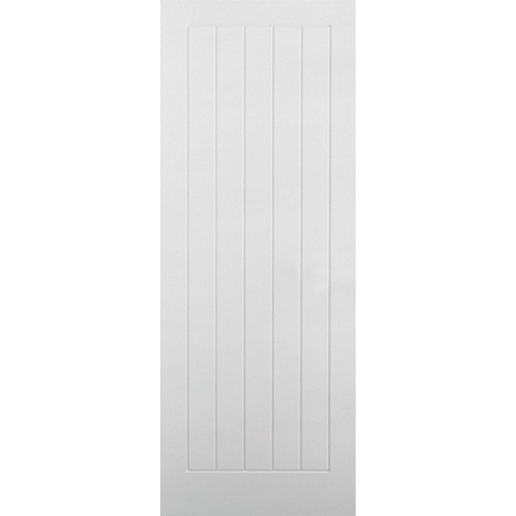 Textured Vertical 5 Panel Door Pair - Primed