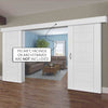 Double Sliding Door & Wall Track - Palermo Flush Doors - White Primed