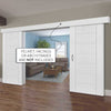 Bespoke Thruslide Surface Palermo Flush - Sliding Double Door and Track Kit - White Primed