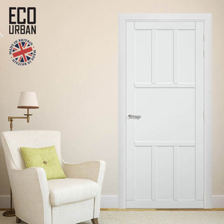Image: Queensland 7 Panel Solid Wood Internal Door UK Made DD6424 - Eco-Urban® Cloud White Premium Primed