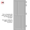 Hampton 4 Panel Solid Wood Internal Door Pair UK Made DD6413 - Eco-Urban® Mist Grey Premium Primed