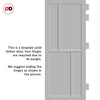 Hampton 4 Panel Solid Wood Internal Door UK Made DD6413 - Eco-Urban® Mist Grey Premium Primed