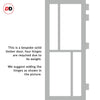 Bespoke Room Divider - Eco-Urban® Hampton Door Pair DD6413C - Clear Glass with Full Glass Sides - Premium Primed - Colour & Size Options