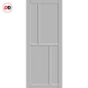 Hampton 4 Panel Solid Wood Internal Door UK Made DD6413 - Eco-Urban® Mist Grey Premium Primed