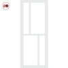 Handmade Eco-Urban Hampton 4 Pane Solid Wood Internal Door UK Made DD6413G Clear Glass - Eco-Urban® Cloud White Premium Primed