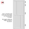 Hampton 4 Panel Solid Wood Internal Door Pair UK Made DD6413 - Eco-Urban® Cloud White Premium Primed