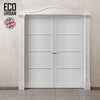 Brooklyn 4 Panel Solid Wood Internal Door Pair UK Made DD6307 - Eco-Urban® Cloud White Premium Primed