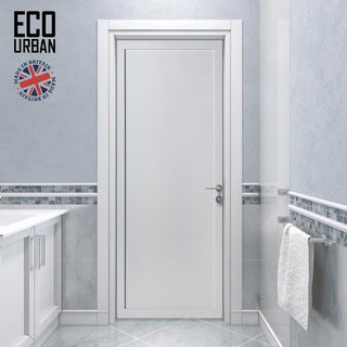 Image: Baltimore 1 Panel Solid Wood Internal Door UK Made DD6301 - Eco-Urban® Cloud White Premium Primed