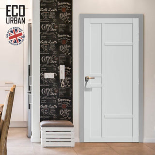Image: Isla 6 Panel Solid Wood Internal Door UK Made DD6429 - Eco-Urban® Cloud White Premium Primed