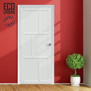 Image: Milan 6 Panel Solid Wood Internal Door UK Made DD6422 - Eco-Urban® Cloud White Premium Primed