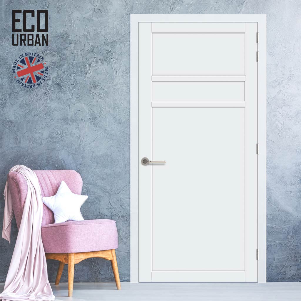 Orkney 3 Panel Solid Wood Internal Door UK Made DD6403 - Eco-Urban® Cloud White Premium Primed