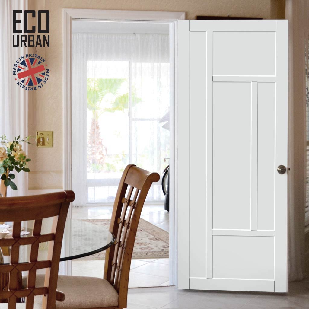 Morningside 5 Panel Solid Wood Internal Door UK Made DD6437 - Eco-Urban® Cloud White Premium Primed