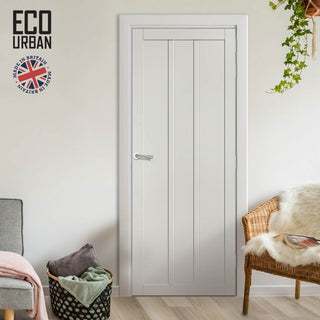 Image: Cornwall 3 Panel Solid Wood Internal Door UK Made DD6404 - Eco-Urban® Cloud White Premium Primed