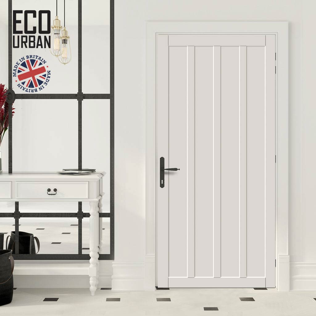 Sintra 4 Panel Solid Wood Internal Door UK Made DD6428 - Eco-Urban® Cloud White Premium Primed