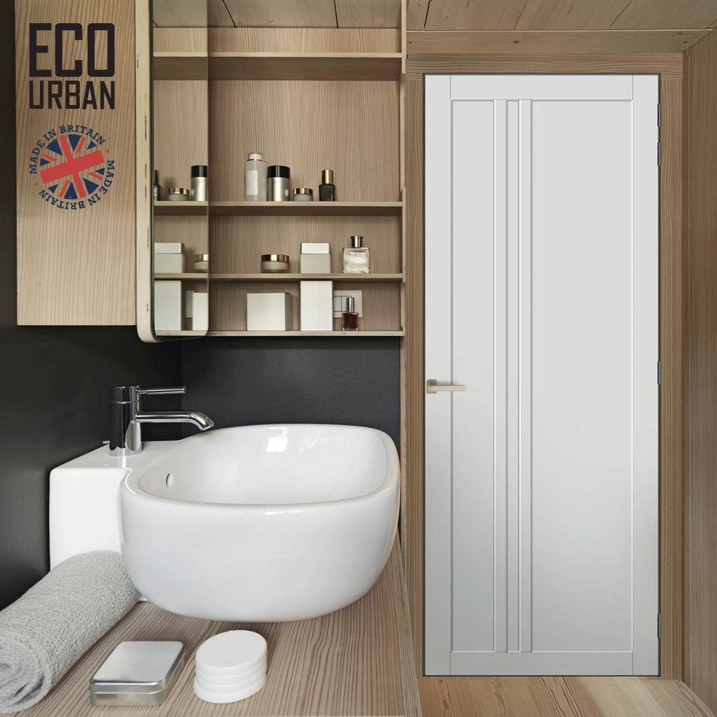 Melville 3 Panel Solid Wood Internal Door UK Made DD6409 - Eco-Urban® Cloud White Premium Primed