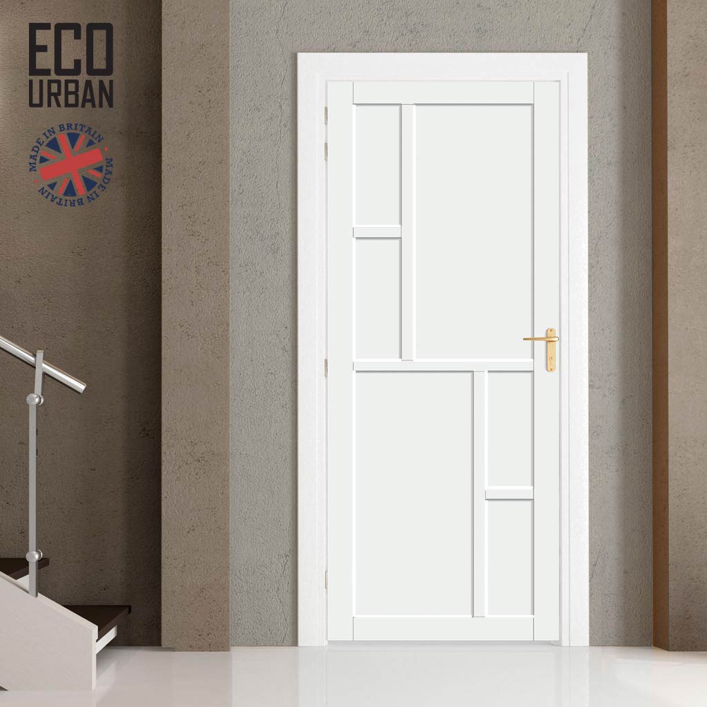 Cairo 6 Panel Solid Wood Internal Door UK Made DD6419 - Eco-Urban® Cloud White Premium Primed