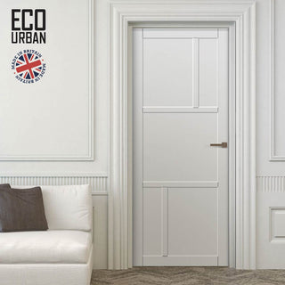 Image: Aran 5 Panel Solid Wood Internal Door UK Made DD6432 - Eco-Urban® Cloud White Premium Primed