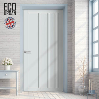 Image: Malmo 4 Panel Solid Wood Internal Door UK Made DD6401 - Eco-Urban® Cloud White Premium Primed