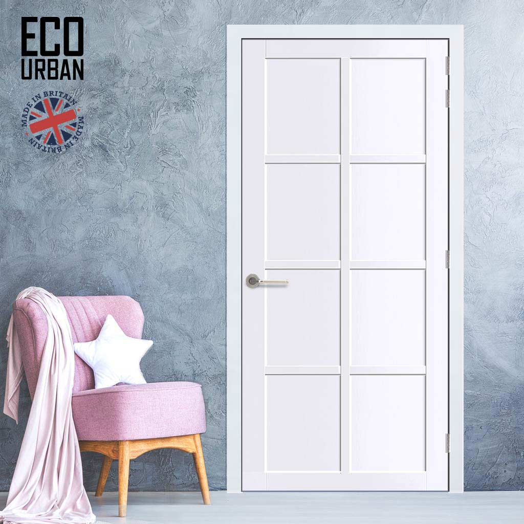 Perth 8 Panel Solid Wood Internal Door UK Made DD6318 - Eco-Urban® Cloud White Premium Primed