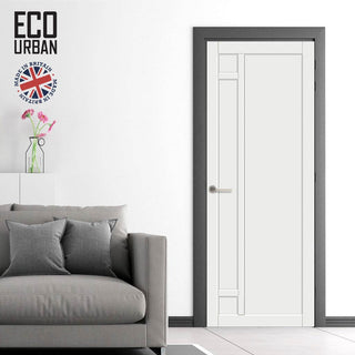Image: Suburban 4 Panel Solid Wood Internal Door UK Made DD6411 - Eco-Urban® Cloud White Premium Primed