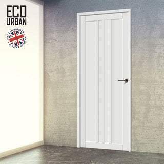 Image: Skye 4 Panel Solid Wood Internal Door UK Made DD6435 - Eco-Urban® Cloud White Premium Primed