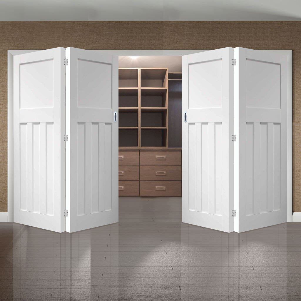 Bespoke Thrufold DX 1930's White Primed Panel Folding 2+2 Door