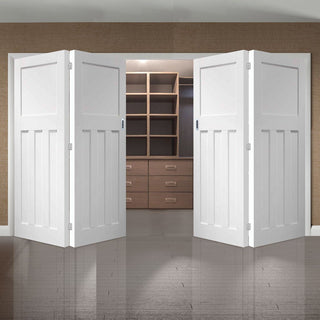 Image: Bespoke Thrufold DX 1930's White Primed Panel Folding 2+2 Door