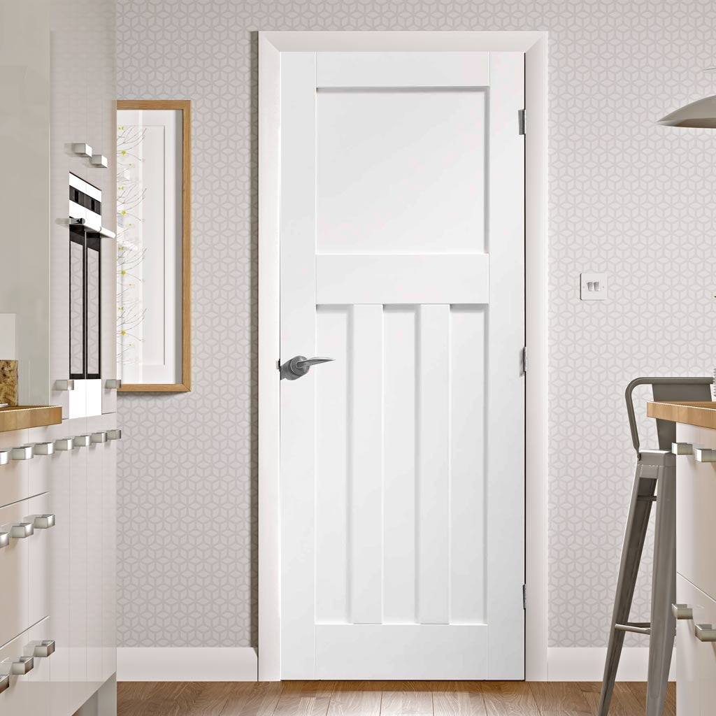 Simpli Door Set - DX 1930's Panelled Door - White Primed