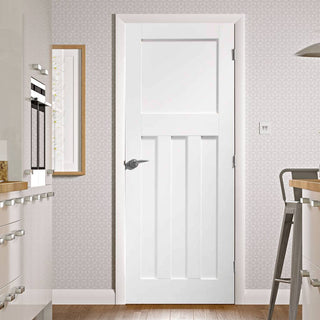 Image: Simpli Door Set - DX 1930's Panelled Door - White Primed