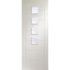 Bespoke Thrufold Palermo White Primed Glazed Folding 2+0 Door