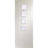 Single Sliding Door & Track - Palermo Door - Obscure Glass - White Primed