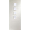 Simpli Double Door Set - Palermo Door - Obscure Glass - White Primed