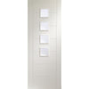 Six Folding Doors & Frame Kit - Palermo 3+3 - Obscure Glass - White Primed