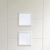 Bespoke Palermo White Primed Glazed Double Frameless Pocket Door Detail