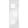 Perugia White Panel Door Pair - Clear Glass - Prefinished