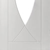 Single Sliding Door & Wall Track - Pesaro Flush Door - Clear Glass - White Primed