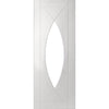 Two Folding Doors & Frame Kit - Pesaro Flush 2+0 - Clear Glass - White Primed