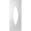Four Folding Doors & Frame Kit - Pesaro Flush 2+2 - Clear Glass - White Primed