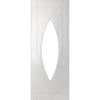 Sirius Tubular Stainless Steel Sliding Track & Pesaro Flush Double Door - Clear Glass - White Primed