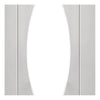 Two Folding Doors & Frame Kit - Pesaro Flush 2+0 - Clear Glass - White Primed