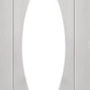 Two Sliding Doors and Frame Kit - Pesaro Flush Door - Clear Glass - White Primed