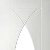 Six Folding Doors & Frame Kit - Pesaro Flush 3+3 - Clear Glass - White Primed