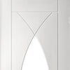 Three Sliding Doors and Frame Kit - Pesaro Flush Door - Clear Glass - White Primed
