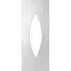 Sirius Tubular Stainless Steel Sliding Track & Pesaro Flush Door - Clear Glass - White Primed