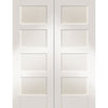 Shaker 4 Pane White Primed Door Pair