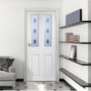 White PVC grainger internal door gaines sandblasted glas