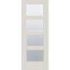 Five Folding Doors & Frame Kit - Shaker 4 Pane 3+2 - Clear Glass - White Primed