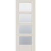 Four Sliding Doors and Frame Kit - Shaker 4L Door - Clear Glass - White Primed