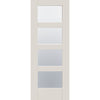 Bespoke Shaker 4L White Primed Glazed Double Pocket Door Detail