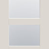 Double Sliding Door & Wall Track - Shaker 4 Pane Doors - Clear Glass - White Primed